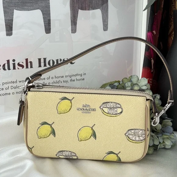 NWT Coach Nolita 19 Lemon Print Bag Yellow - Picture 1 of 7